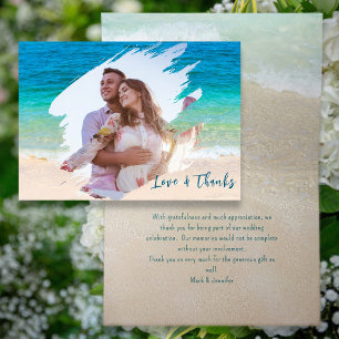 Mariage Photo Brushstroke Modèle Merci Cartes