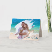 Mariage Photo Brushstroke Modèle Merci Cartes (Devant)