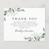 MARIAGE photo BUDGET Eucalyptus Carte de remerciem (Devant)