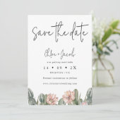 Mariage photo Cactus moderne Enregistrer la carte  (Debout devant)