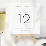 Mariage photo Carré moderne Carte Numéro de table<br><div class="desc">Mariage photo Carré moderne carte numéro de table. Disponible numériquement et imprimé. Style contemporain avec ce design simple et élégant. Personnalisez les mots au besoin et ajoutez chaque numéro à votre panier séparément. La même conception est sur les deux côtés et les mots seront mis à jour simultanément lorsque vous...</div>
