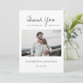 Mariage photo Carte de remerciements avec script m (Debout devant)