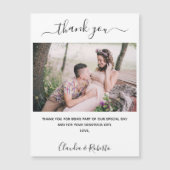 Mariage photo carte de remerciements de luxe blanc (Devant)