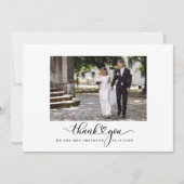 Mariage Photo Carte de remerciements noir blanc (Devant)