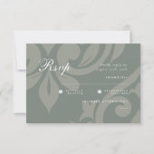 Mariage photo classique Damask Earthy Olive RSVP (Devant)