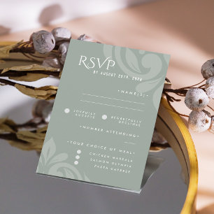 Mariage photo classique Damask Pale Olive RSVP
