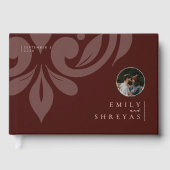 Mariage photo classique en acajou Damas minimal (Recto)