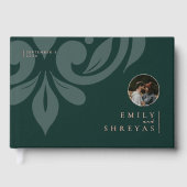 Mariage photo classique minimal Damask Phthalo ver (Recto)