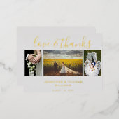 Mariage photo Collage Carte de remerciements (Recto/Verso)