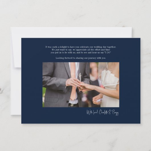 Mariage Photo Collage Carte de remerciements Lettr (Dos)