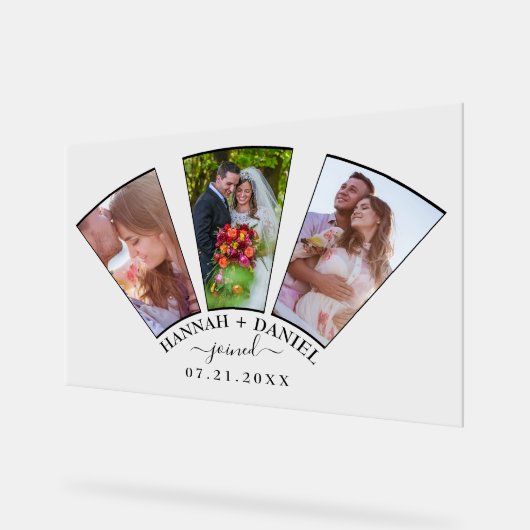 Mariage Photo Collage Forme de ventilateur Nom per (Angle)