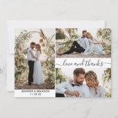 Mariage photo collage merci carte script (Devant)