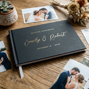 Mariage photo de luxe noir et or