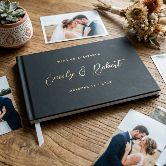 Mariage photo de luxe noir et or