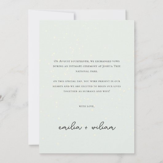 Mariage photo de Noël Elopement Faire-part