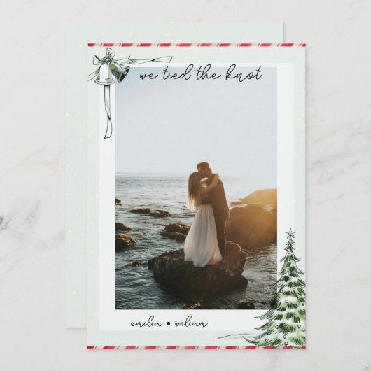 Mariage photo de Noël Elopement Faire-part (Devant / Derrière)