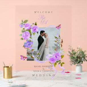 Mariage photo de ruban Rose violet