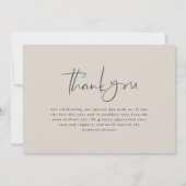 Mariage photo de script merci moderne minimchic (Dos)