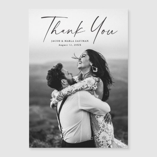 Mariage photo de script moderne Magnet Merci (Devant)