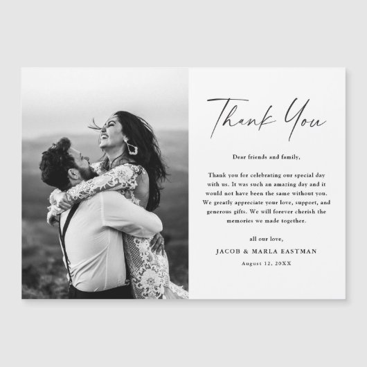Mariage photo de script moderne Magnet Merci (Devant)
