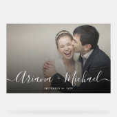 Mariage photo de script moderne semi-transparent (Recto)