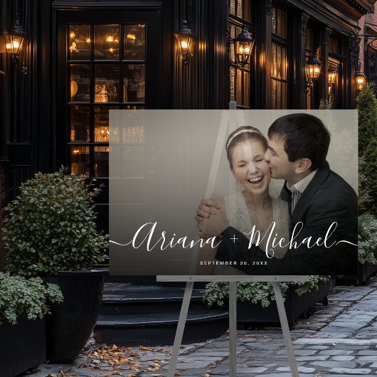 Mariage photo de script moderne semi-transparent