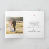 Mariage photo de typographie simple carte de remer (Intérieur)