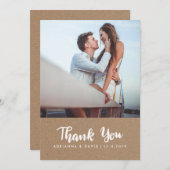 Mariage photo décontracté Merci Kraft papier (Devant / Derrière)