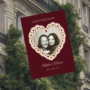 Mariage Photo Dentelle Vintage Faire-Part de Maria