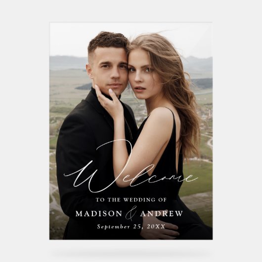 Mariage photo design élégant et moderne Bienvenue (Recto)