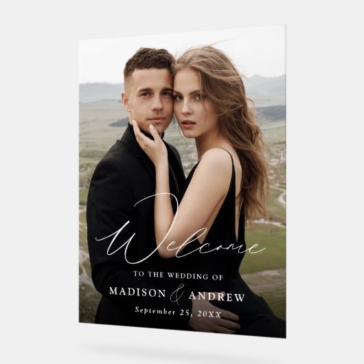 Mariage photo design élégant et moderne Bienvenue (Angle)