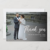 Mariage Photo Elegant Script Police Carte de remer (Devant)