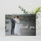 Mariage Photo Elegant Script Police Carte de remer (Debout devant)