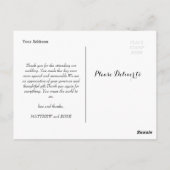 mariage photo en écriture moderne carte de remerci (Dos)