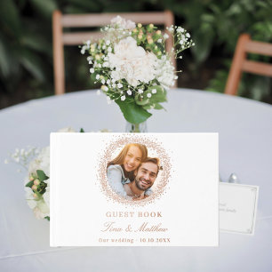 Mariage photo en feuille d'or rose blanche