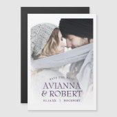 Mariage Photo Enregistrer la date Invitation magné (Devant / Derrière)