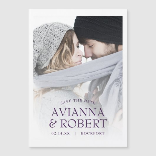 Mariage Photo Enregistrer la date Invitation magné (Devant)