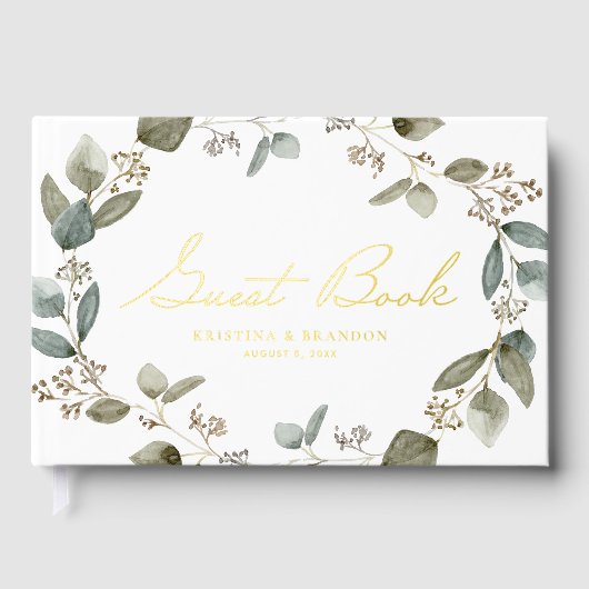 Mariage photo Eucalyptus de l'aquarelle (Recto)