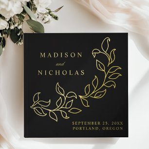 Mariage photo Feuille en cascade Black and Gold