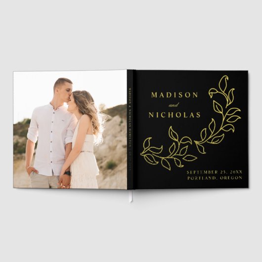 Mariage photo Feuille en cascade Black and Gold (Complet)