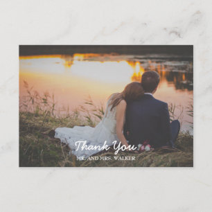 Mariage photo floral vert / Carte de remerciements