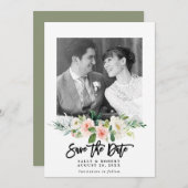 mariage photo florale vif enregistrer la carte de (Devant / Derrière)