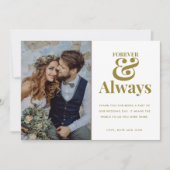 Mariage photo Forever Gold moderne Merci (Devant)