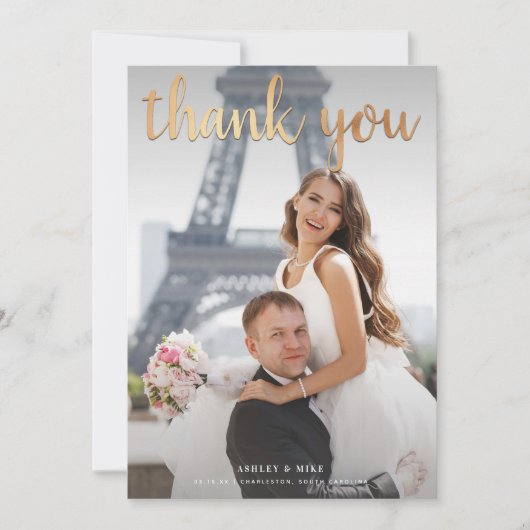 Mariage photo Gold Merci 2 noir et blanc (Devant)