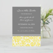 Mariage photo gris jaune Enregistrer la carte de d (Debout devant)