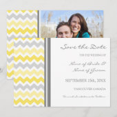 Mariage photo gris jaune Enregistrer la carte de d (Devant / Derrière)