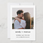 Mariage Photo Invitation Boho Dusty Rose Floral (Dos)