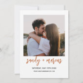 Mariage Photo Invitation Peach Pink Garden Blooms (Dos)