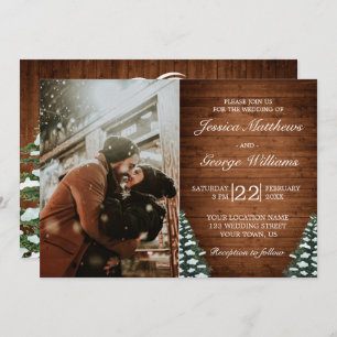 Mariage photo Invitation photo du bois de neige et