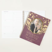 Mariage photo Luxury Purple and Gold Heart (Devant avec enveloppe)